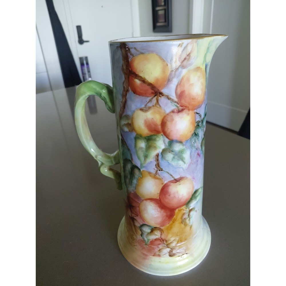 Vintage JP Pouyat Limoges  Pitcher Tankard Artist c. 1890 France